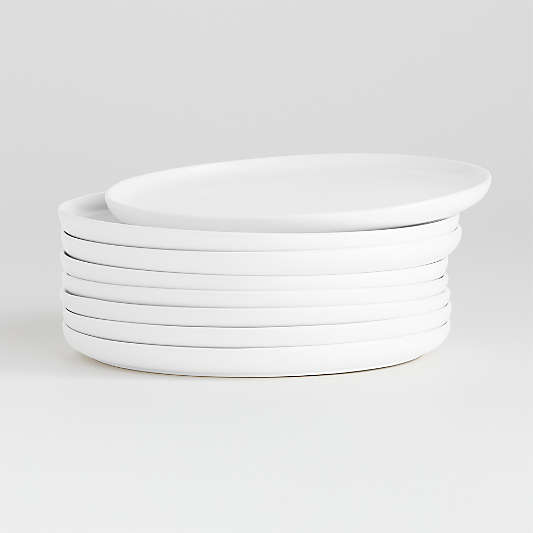 Wren Matte White Salad Plates, Set of 8