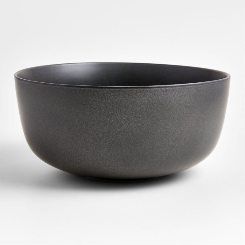 Wren Dark Grey Matte Stoneware Serving Bowl