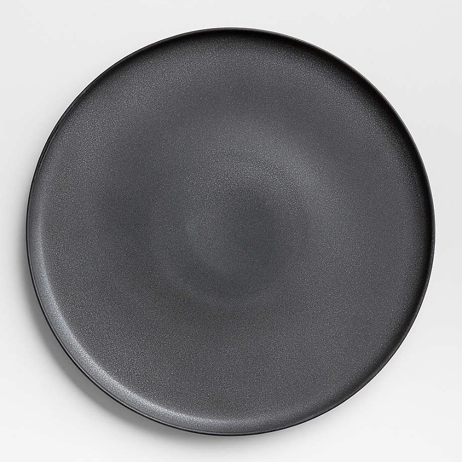 Wren Dark Grey Matte Stoneware Serving Platter | Crate & Barrel