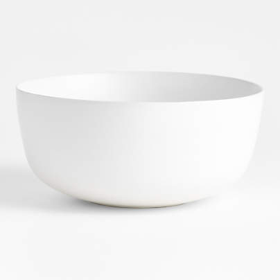 Wren White Matte Stoneware Serving Bowl