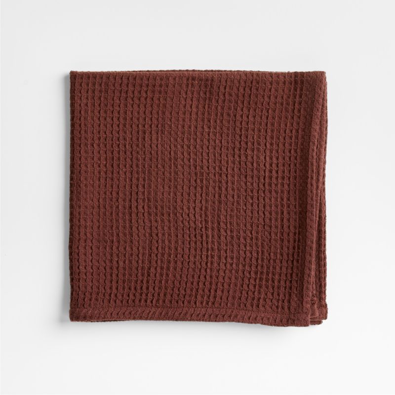 Wren Chocolate Brown Waffle Weave Organic Cotton Napkin