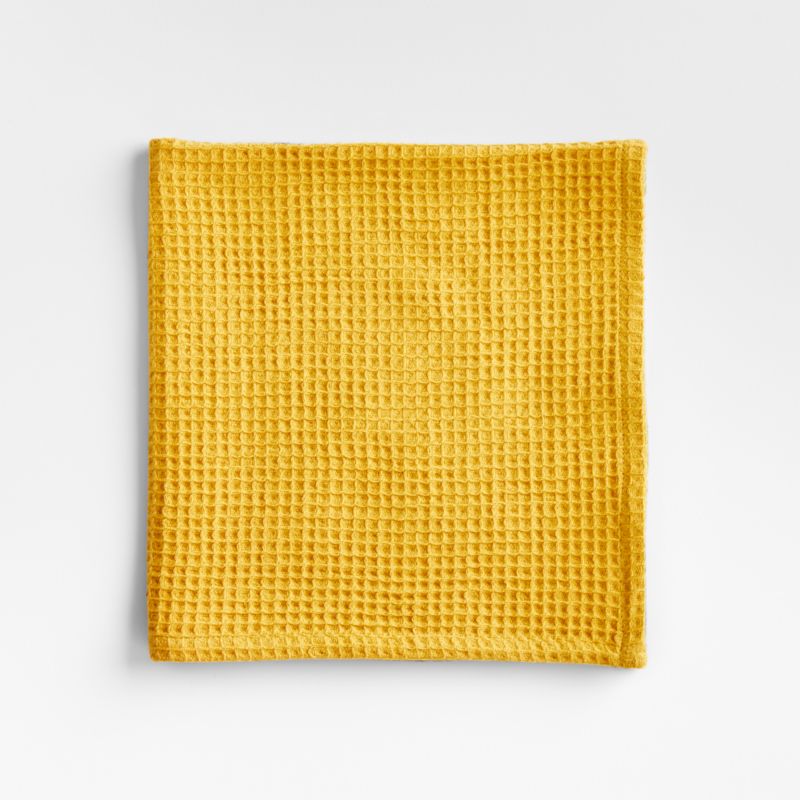 Wren Saffron Yellow Waffle Weave Organic Cotton Napkin