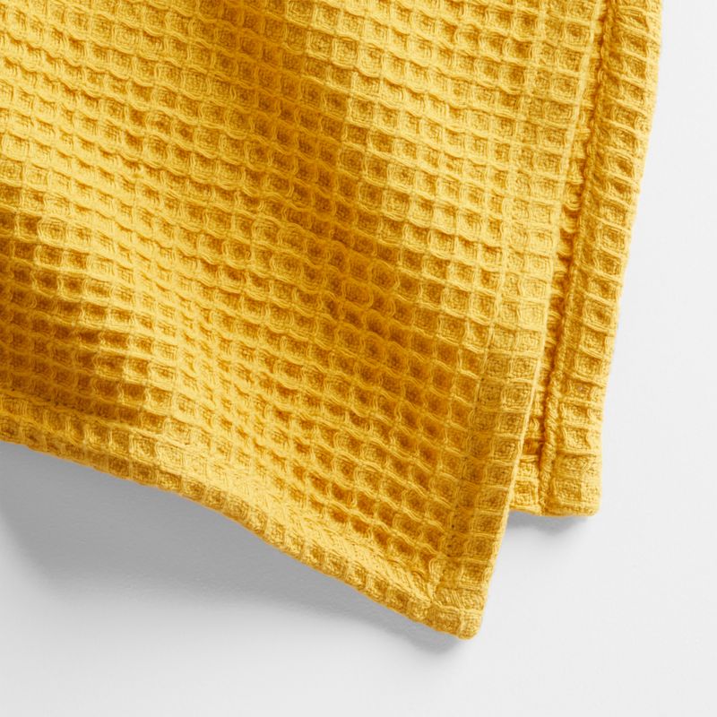 Wren Saffron Yellow Waffle Weave Organic Cotton Napkin