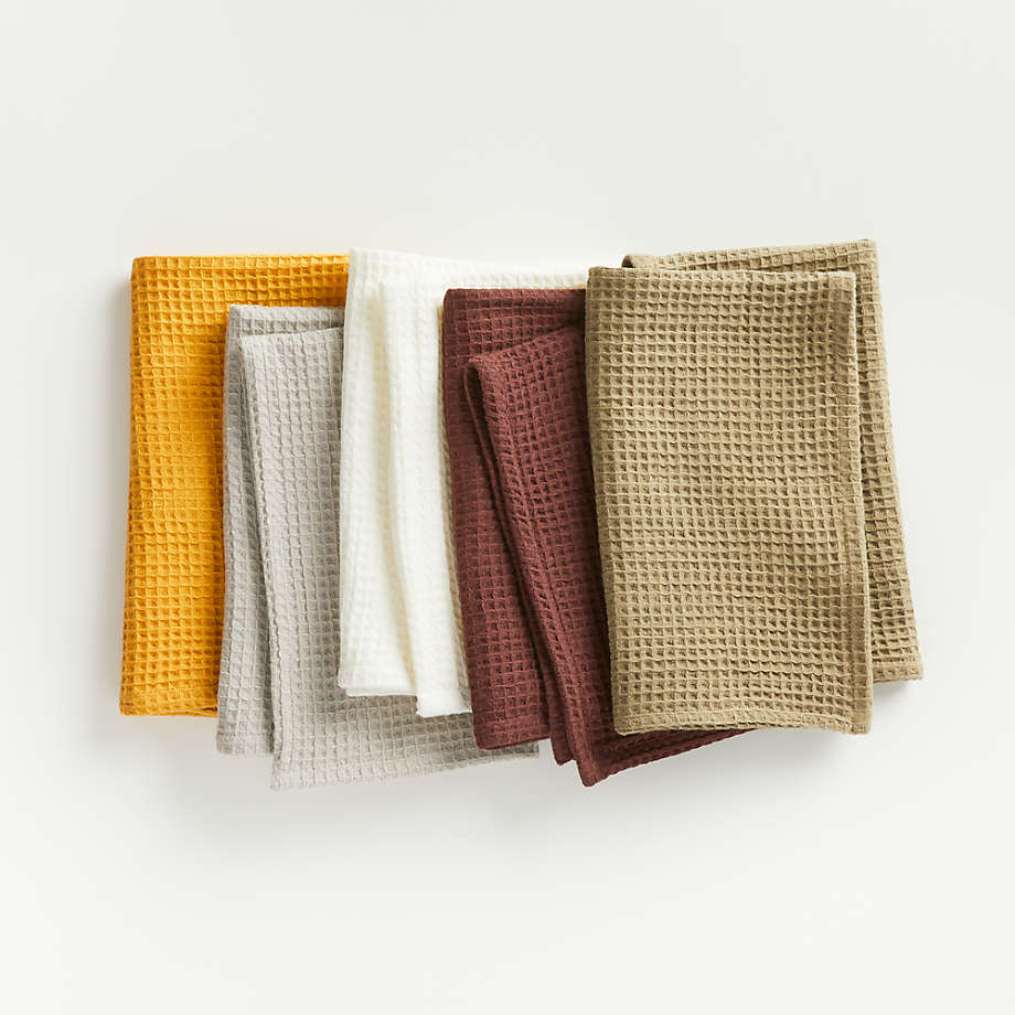 Waffle Weave Kitchen Hand Towel - Brown