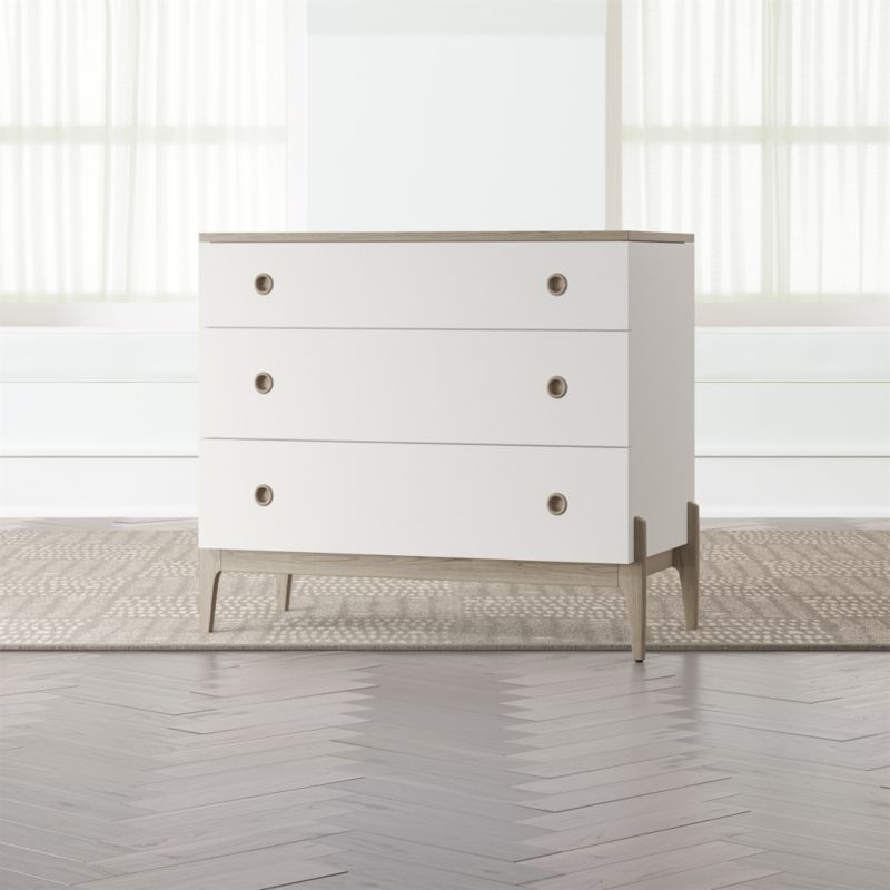 Kids Wrightwood Grey Stain and White 3-Drawer Dresser - image 2 of 7