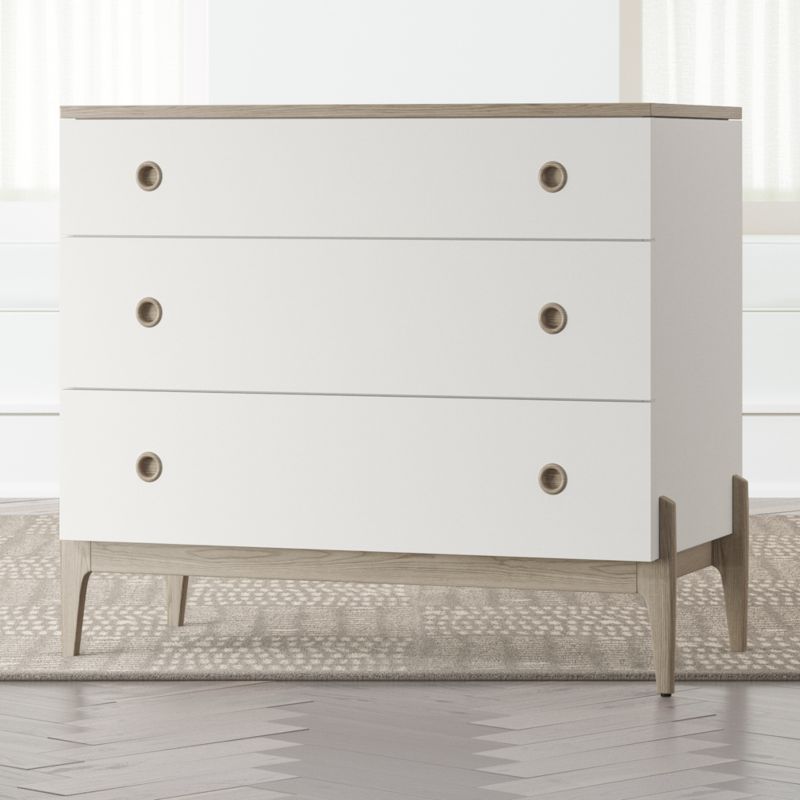 Kids Wrightwood Grey Stain and White 3-Drawer Dresser - image 0 of 7