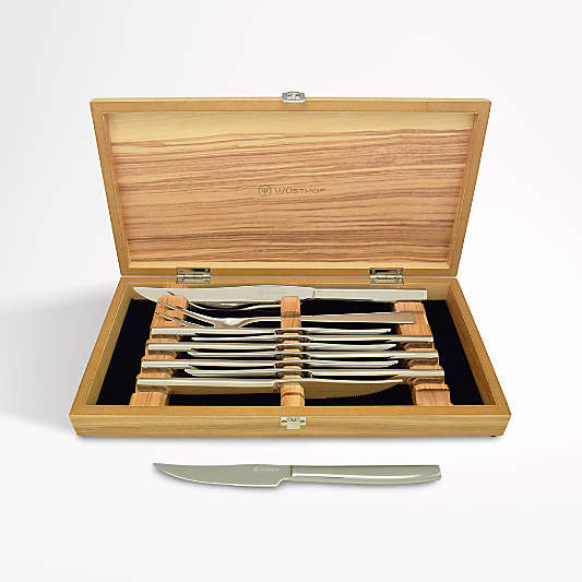 Wusthof ® Mignon Stainless Olivewood 10-Piece Steak and Carving Set