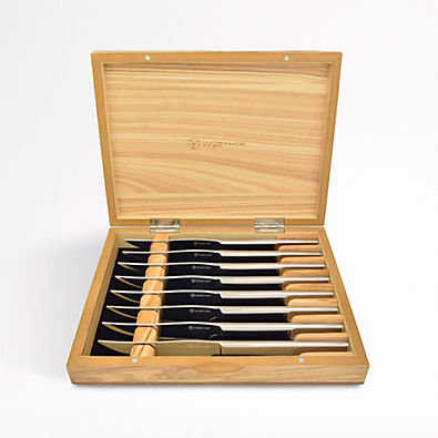 View Wusthof ® Mignon Stainless Olivewood 8-Piece Steak Knife Set details