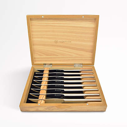 4 Piece Japanese Steak Knife Set With Wood Drawer Organizer Insert