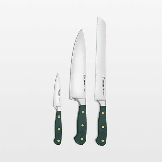 Wusthof ® Classic Fresh Rosemary 3-Piece Chef's, Utility, Bread Knife Set