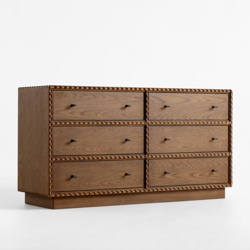 Witney 64" Warm Brown Oak 6-Drawer Dresser - image 3 of 8