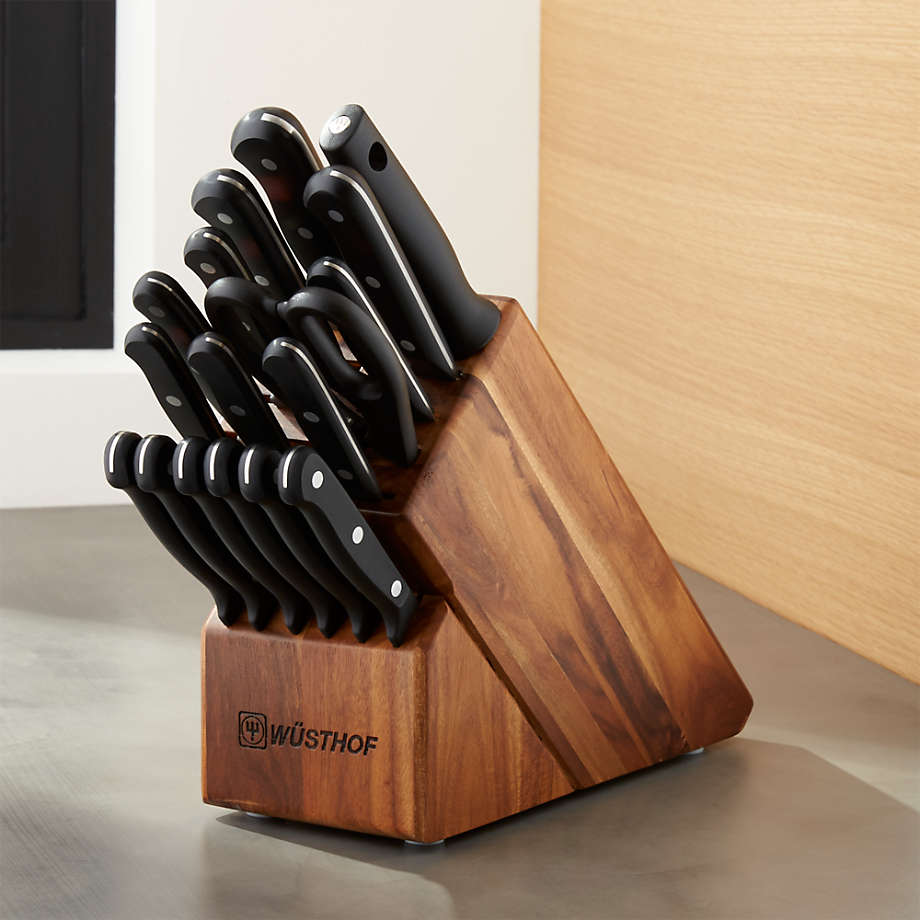 Wüsthof Gourmet 18Piece Acacia Knife Block Set + Reviews Crate and