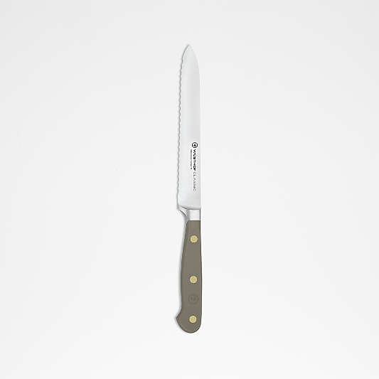 Wusthof Classic Color Velvet Oyster 5" Serrated Utility Knife