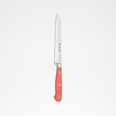 View Wusthof Classic Color Coral 5" Serrated Utility Knife details