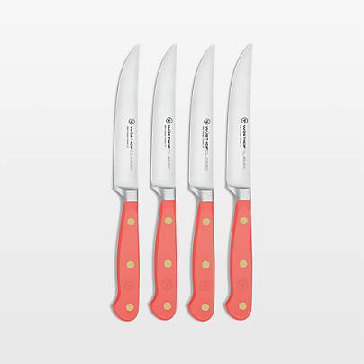 Wusthof Classic Color Coral Peach 4.5" Steak Knives, Set of 4
