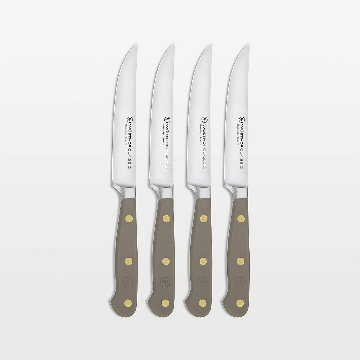 Wusthof Classic Color Velvet Oyster 4.5" Steak Knives, Set of 4 + Reviews Crate & Barrel
