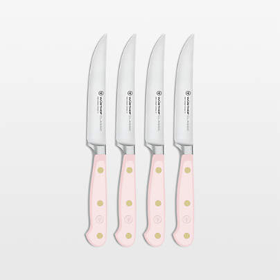 Wusthof Classic Color Pink Himalayan Salt 4.5" Steak Knives, Set of 4