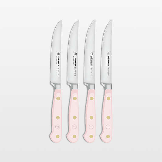 Wusthof Classic Color Pink Himalayan Salt 4.5" Steak Knives, Set of 4