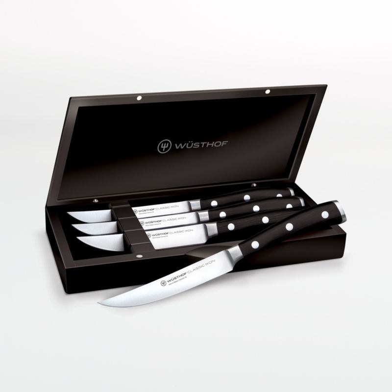 Wusthof ® Classic Ikon 4-Piece Steak Knife Set with Black Box