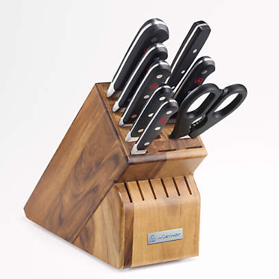 Wooden knife block store set