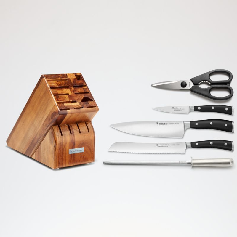 Wusthof ® Classic Ikon -Piece Acacia Knife Block Set