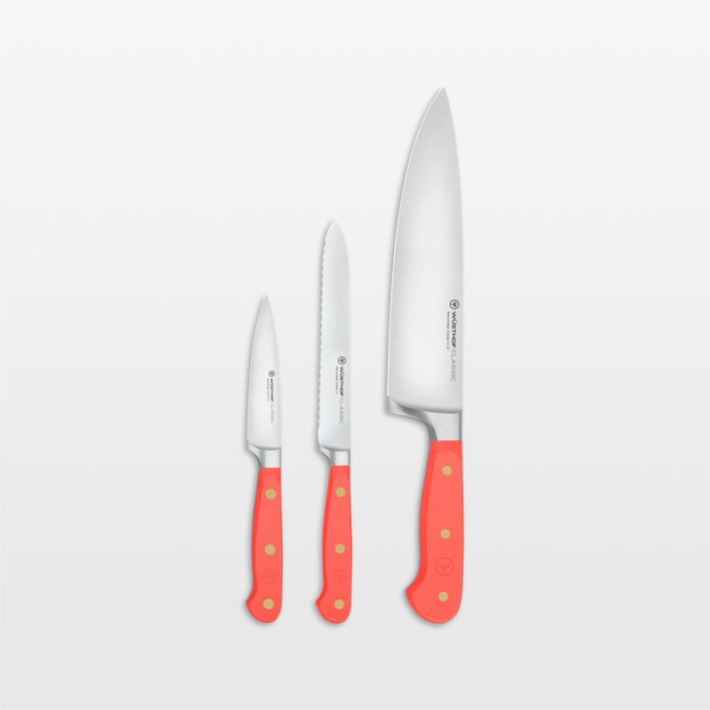 Wusthof ® Classic Coral Peach 3-Piece Chef's, Utility, Paring Knife Set