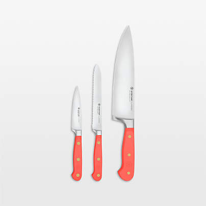 Wusthof ® Classic Coral Peach 3-Piece Chef's, Utility, Paring Knife Set