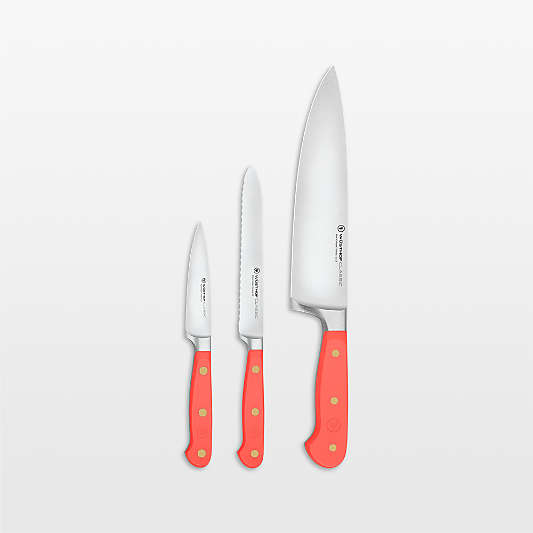 Wusthof ® Classic Coral Peach 3-Piece Chef's, Utility, Paring Knife Set