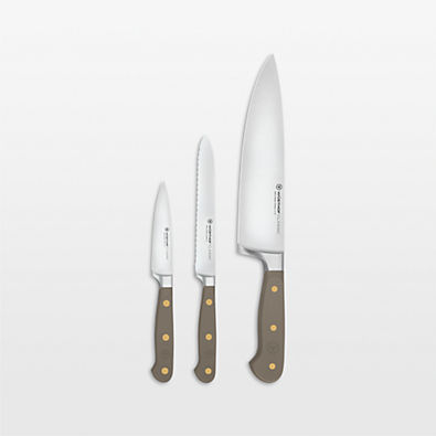 View Wusthof ® Classic Velvet Oyster 3-Piece Chef's, Utility, Paring Knife Set details