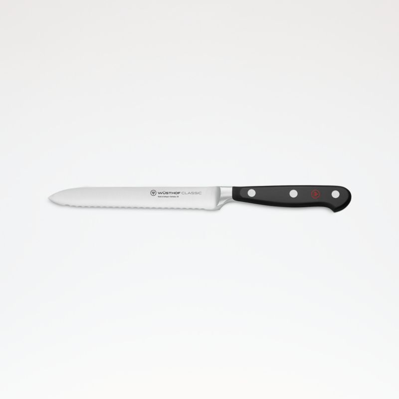 KitchenAid Gourmet Forged Serrated Utility Knife, 5.5-Inch, Black