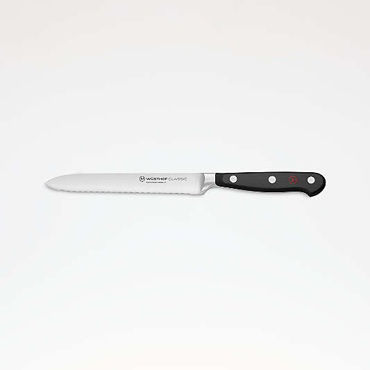 Wusthof ® Classic Black 5" Serrated Utility Knife