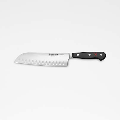 Wusthof ® Classic Black 7" Hollow Edge Santoku Knife