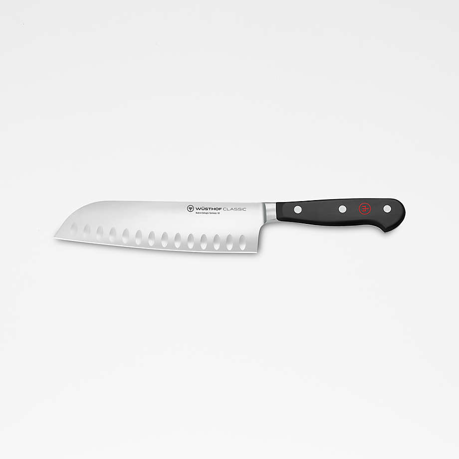 Wusthof Classic 7" Hollow Edge Santoku Knife + Reviews Crate & Barrel