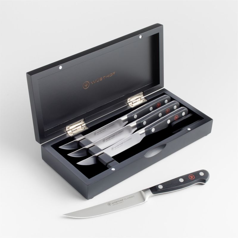 Wusthof Classic Steak Knives Set Of 4 With Box Reviews Crate   WusthofClscSteakKnivesS4AVSSF22