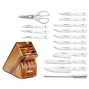 Nanfang Brothers Damascus Kitchen Knife Set w/ Ash Storage Block, 4 Pieces  