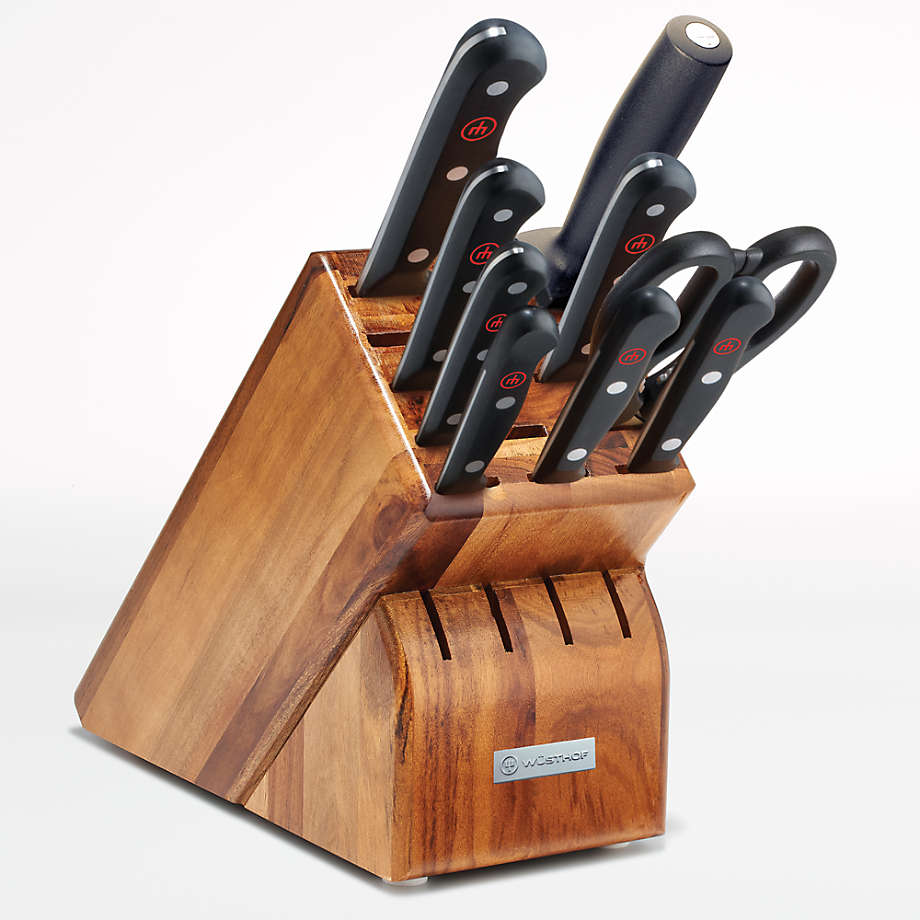 Wüsthof ® Gourmet 10-Piece Acacia Knife Block Set (Open Larger View)