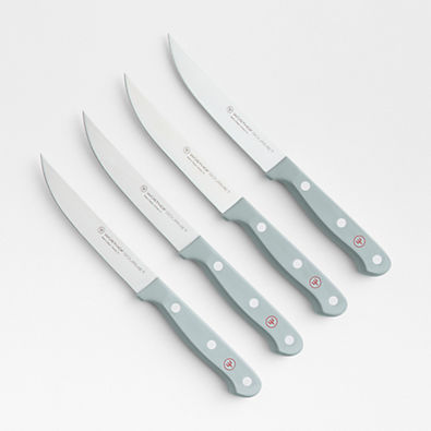 View Wusthof ® Gourmet Blue Steak Knives, Set of 4 details