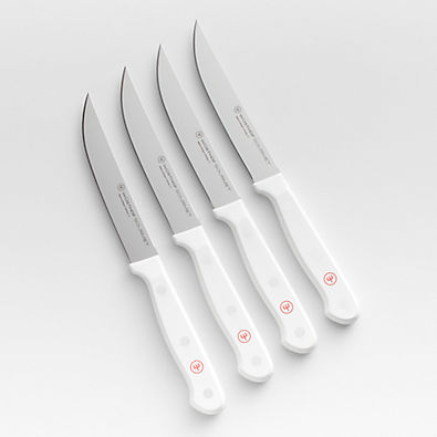 View Wusthof ® Gourmet White Steak Knives, Set of 4 details