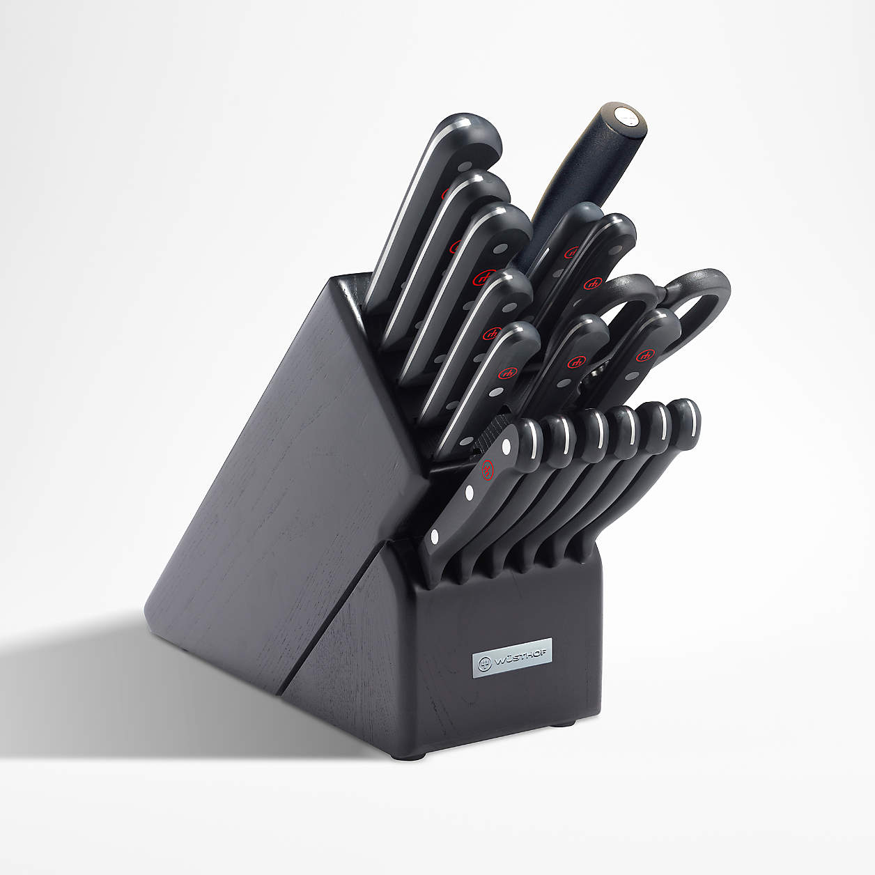 Wüsthof Gourmet 18Piece Black Knife Block Set + Reviews Crate & Barrel