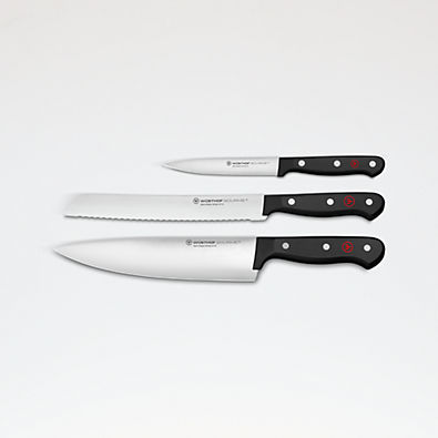 View Wusthof ® Gourmet Black 3-Piece Starter Knife Set details