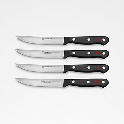 View Wusthof ® Gourmet Black Steak Knives, Set of 4 details