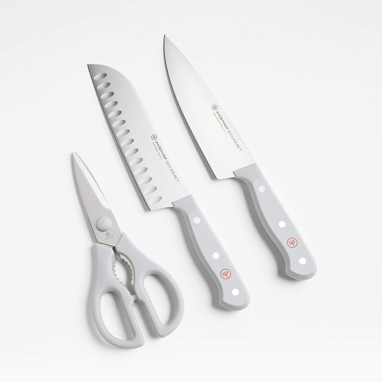 Wüsthof Gourmet Stamped Grey 3Piece Basic Knife Set + Reviews Crate