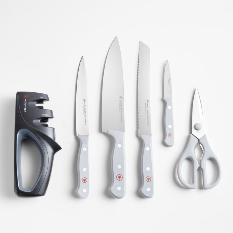 Wüsthof Gourmet Stamped Grey 7-Piece Knife Block Set + Reviews