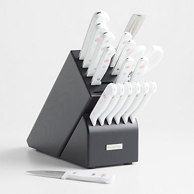 View Wusthof ® Gourmet White 18-Piece Knife Set with Black Block details