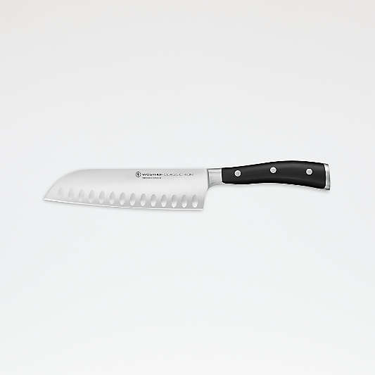 Wusthof ® Classic Ikon Black 7" Hollow Edge Santoku Knife