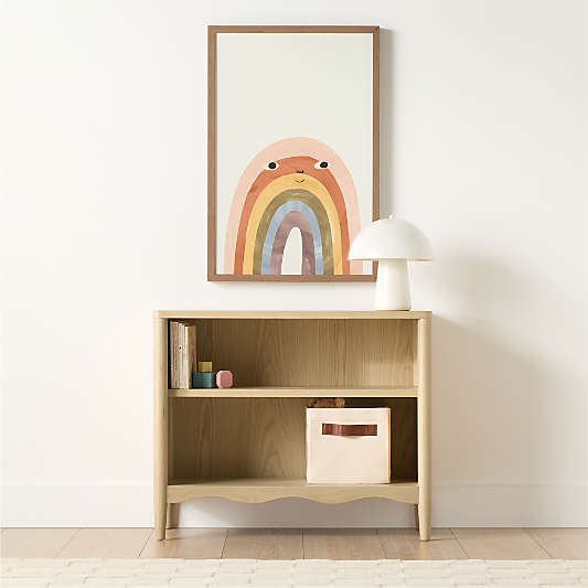 Waveland 38" Natural Oak Wood 2-Shelf Kids Bookcase