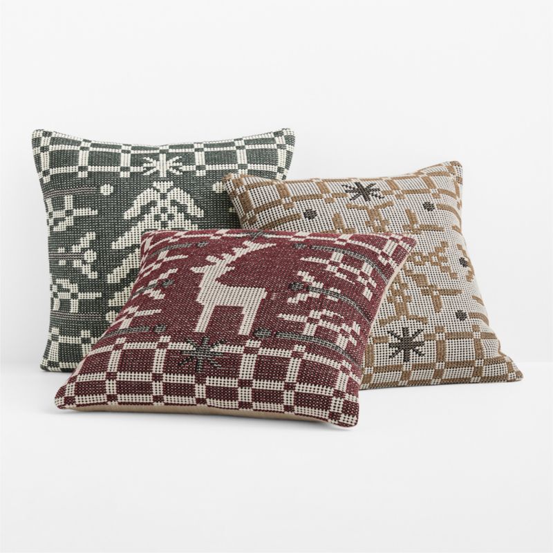 Woven Snowflake 20"x20" Camel Tan Throw Pillow Cover - image 4 of 5
