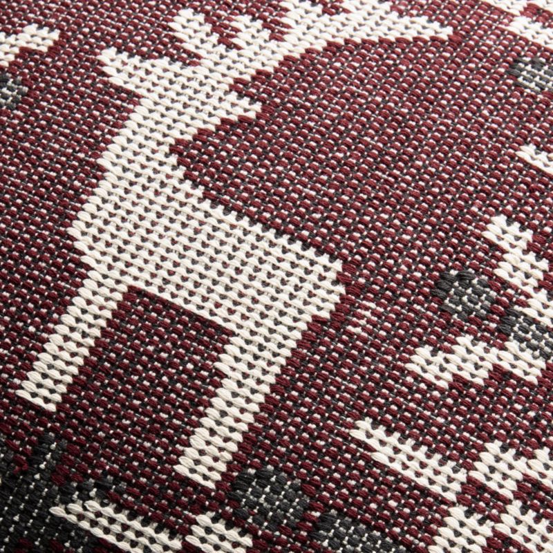 Woven Reindeer 20"x20" Garnet Red Throw Pillow Cover - image 1 of 5
