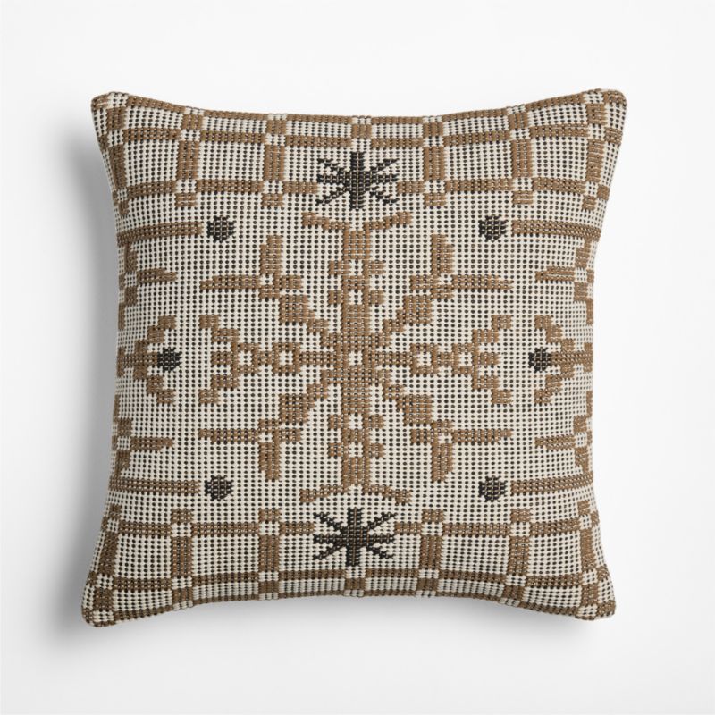 Woven Snowflake 20"x20" Camel Tan Throw Pillow Cover - image 2 of 5