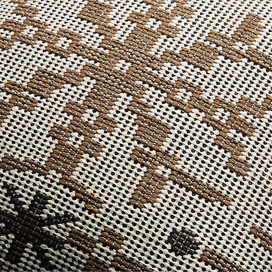 Woven Snowflake 20"x20" Camel Tan Throw Pillow Cover